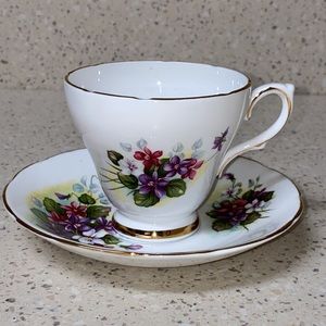 Vintage English Delphine Tea Cup and Saucer